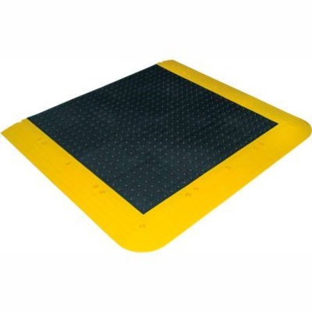 TENNESEE MAT CO Wearwell ErgoDeck No-Slip Solid Kit 7/8in Thick 7' x 3.5' Black/Yellow Border 552.78x42x84BYL